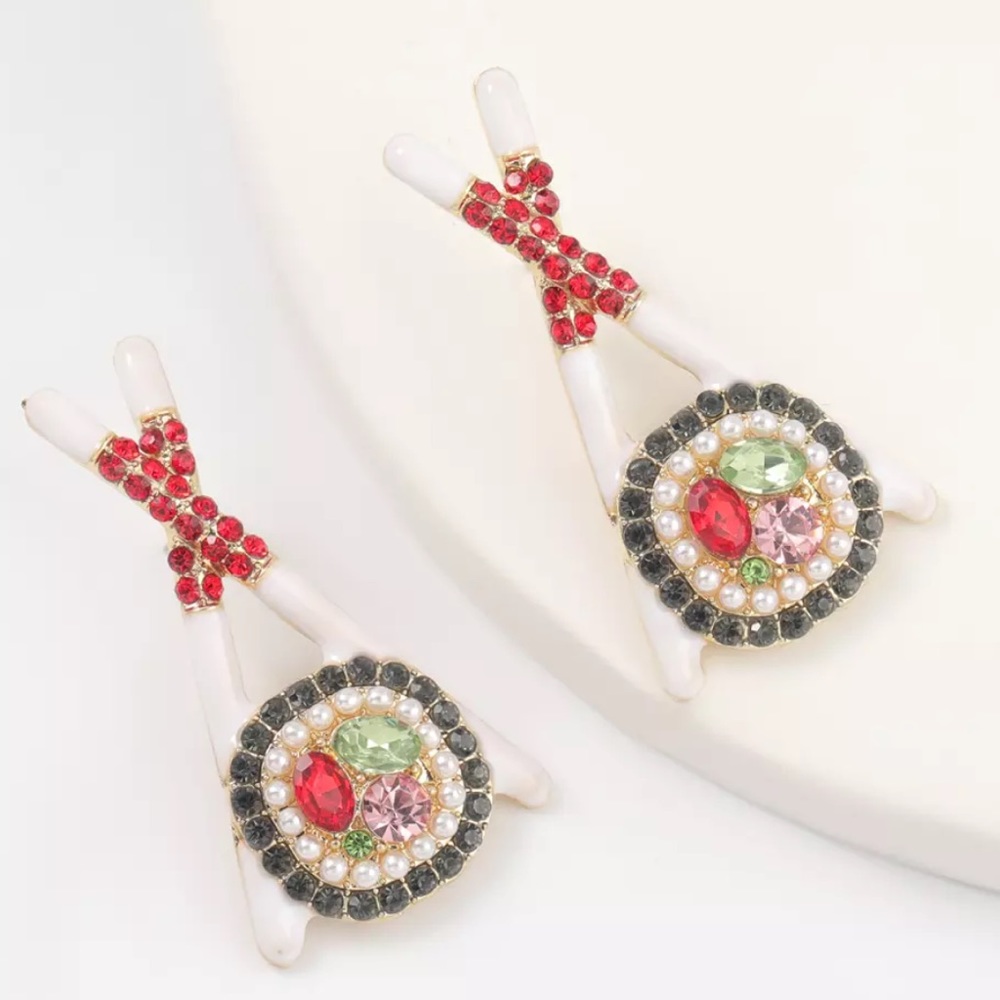 NEW Chopsticks Sushi Earrings
